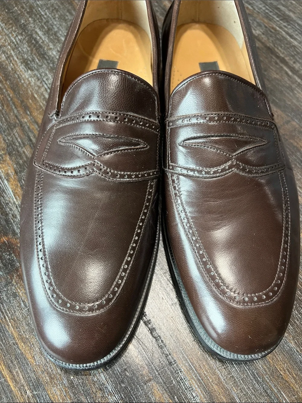Bally Dark Brown Leather Penny Loafers